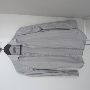 Canali dress shirt, small grey checks